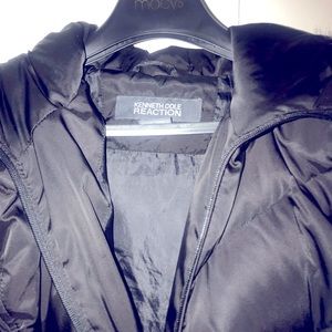 Dark Blue long Kenneth Cole Reaction woman coat fits small to medium